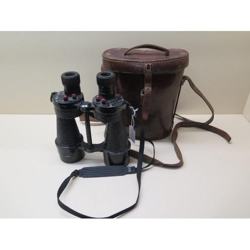 912 - A pair of Ross Mk IV WWII binoculars with a MK1 leather case