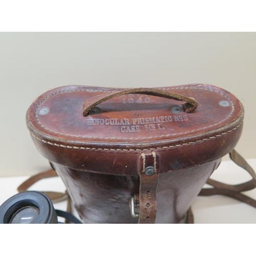 912 - A pair of Ross Mk IV WWII binoculars with a MK1 leather case