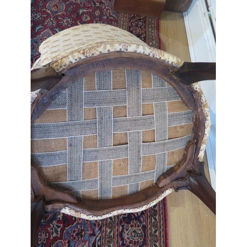 93 - An 18th century and later mahogany upholstered elbow chair with horse hair filling, some old repairs... 