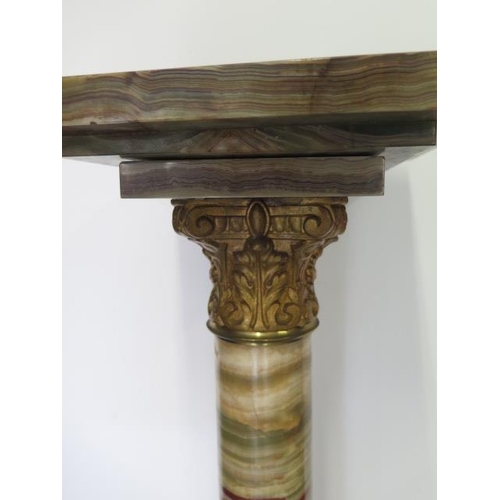 97 - A good coloured marble statue / jardiniere column with ormulu mounts and revolving top, 105cm tall x... 