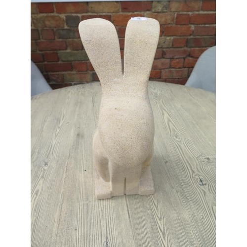 5 - A stylised limestone rabbit sculpture, carved from Clipsham limestone by a Cambridgeshire based ston... 