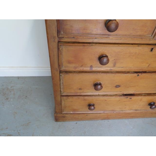 58 - A Victorian stripped pine 5 drawer chest, 97cm tall x 105cm x 49cm