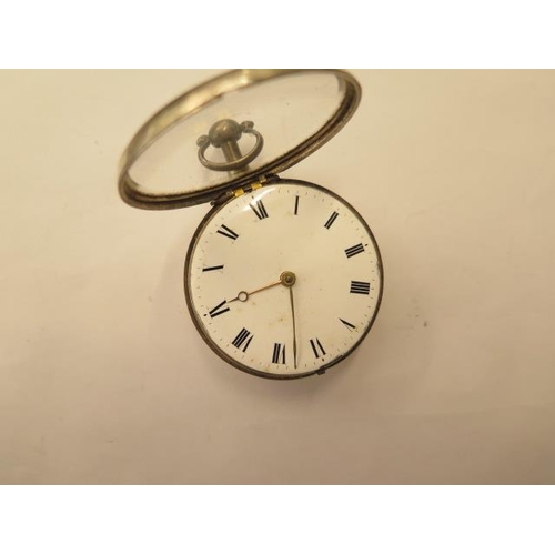 672 - A good quality silver pair cased pocket watch with verge escapement by James Street, London, number ... 