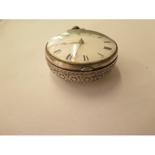 672 - A good quality silver pair cased pocket watch with verge escapement by James Street, London, number ... 