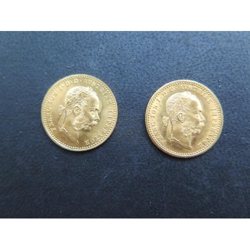 701 - Two 1915 Kaiser Franz-Josef fine gold Ducat coins, total weight 7 grams