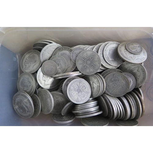 705 - A collection of assorted coins including 1920 to 1947 half silver coins, approx 54 troy oz, and pre-... 