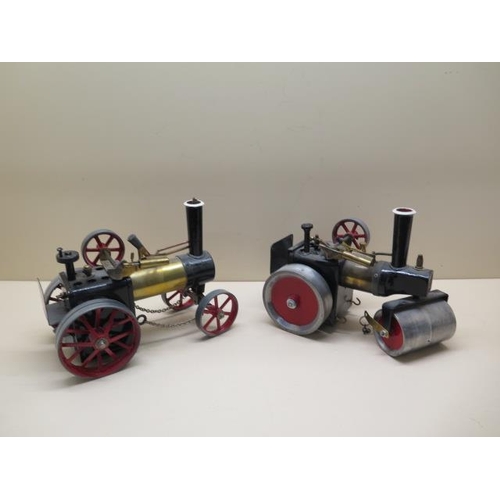 758 - A Mamod steam roller and a traction engine, both unboxed