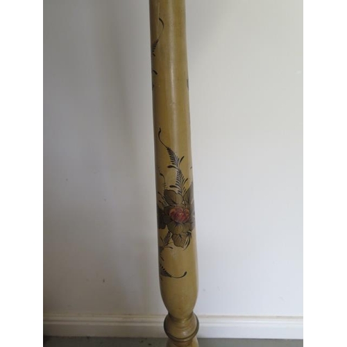 76 - A chinoiserie decorated standard lamp, 189cm tall with shade, working