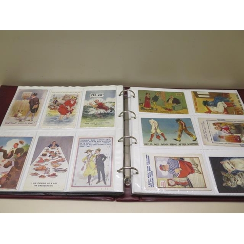 851 - Two postcard albums containing over 400 cards including Mable Lucy Atwell, humour, greetings and oth... 