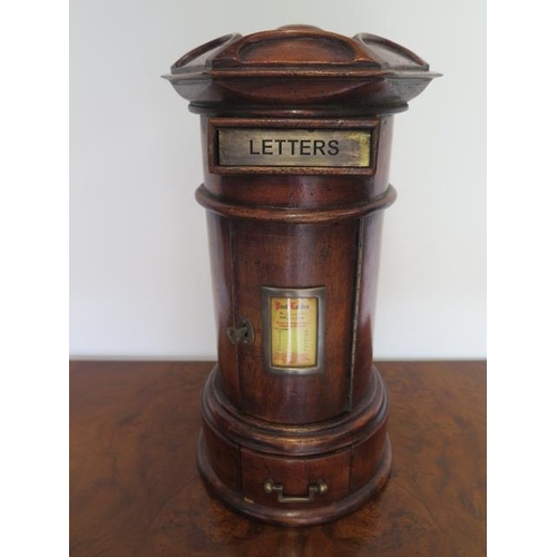 86 - A mahogany Victorian style hotel Country house desk postbox, 42cm tall x 22cm wide