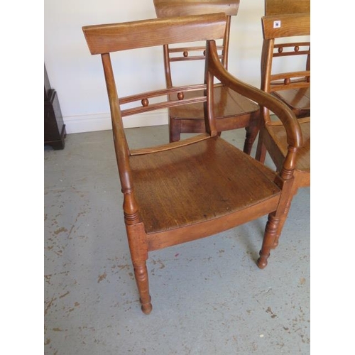 96 - Eight East Anglian ash and elm solid seated kitchen chairs including two carvers, all a good colour,... 