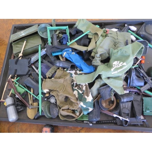 768 - A small collection of Action Man items, 2 figures and a similar figure