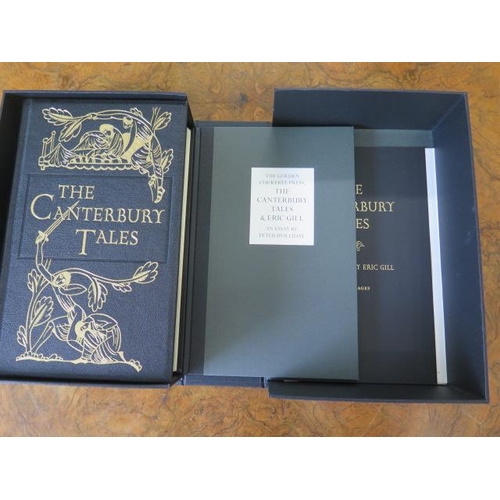 881 - A boxed Folio Society edition The Canterbury Tales by Geoffrey Chaucer, with wood engravings by Eric... 