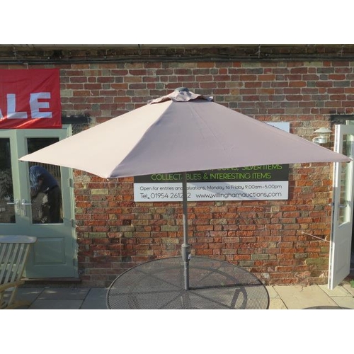 23 - A new boxed Four Seasons high quality taupe 250cm tilting parasol, free postage on this item (UK mai... 
