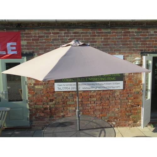 25 - A new boxed Four Seasons high quality taupe 250cm tilting parasol, free postage on this item (UK mai... 