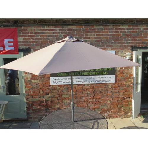 26 - A new boxed Four Seasons high quality taupe 250cm tilting parasol, free postage on this item (UK mai... 