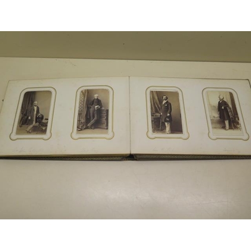 324 - A Victorian photograph album of named famous people including Prince Albert, President Lincoln, Sir ... 