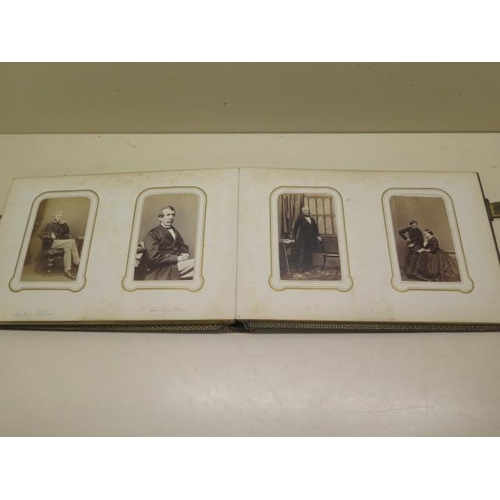 324 - A Victorian photograph album of named famous people including Prince Albert, President Lincoln, Sir ... 