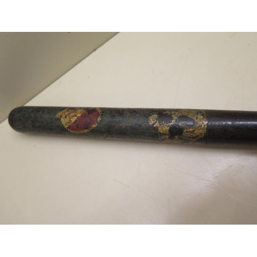 338 - Two decorated truncheons, one with General Strike 1926, 38cm and 36cm, please see images for conditi... 