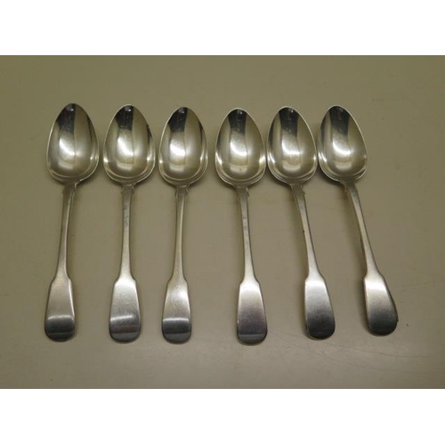 434 - A rare set of 6 George III dessert spoons by Sarah Purver, London 1816, 17.5 cm long, approx 225 gra... 