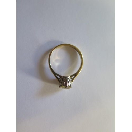 483 - A hallmarked 18ct yellow gold diamond solitaire ring, the brilliant cut diamond approx 1.20ct, diamo... 