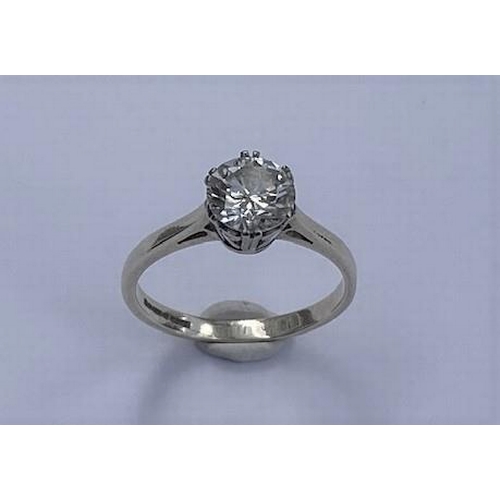 483 - A hallmarked 18ct yellow gold diamond solitaire ring, the brilliant cut diamond approx 1.20ct, diamo... 