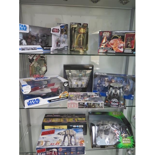 A collection of 13 boxed Star Wars figures and sets including an Airfix AT-AT, please see images for Vendors list