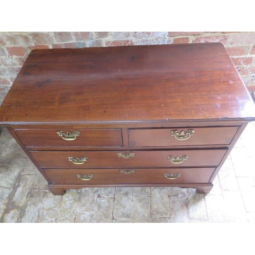 75 - A mahogany 4 drawer chest on bracket feet, 72cm tall x 99cm x 51cm, in polished condition