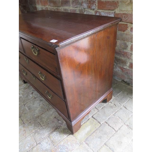 75 - A mahogany 4 drawer chest on bracket feet, 72cm tall x 99cm x 51cm, in polished condition