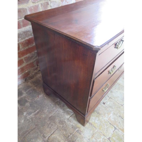 75 - A mahogany 4 drawer chest on bracket feet, 72cm tall x 99cm x 51cm, in polished condition