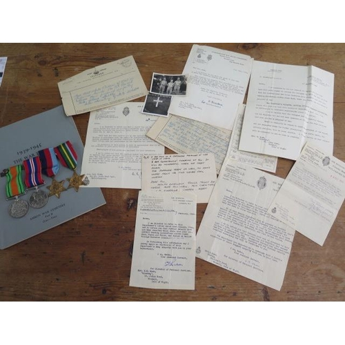 750 - WWII R.A.F group of 4 dress medals and accompanying copies of paperwork to Sqn ldr Albert Cyril Monk... 