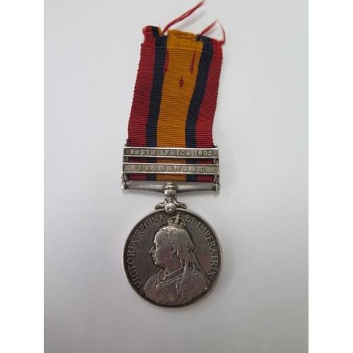 753 - A Queen Victoria South Africa medal with South Africa 1902 and Transvaal bars to 4278 Pte J Rolfe Su... 