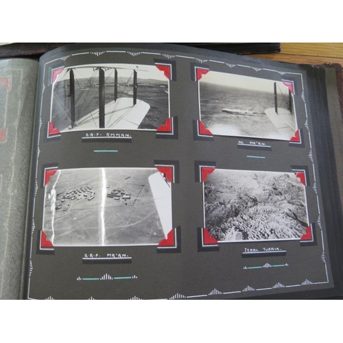 756 - Two R.A.F photo albums with travels throughout Egypt Amman and Petra with photographs of RAF planes ... 