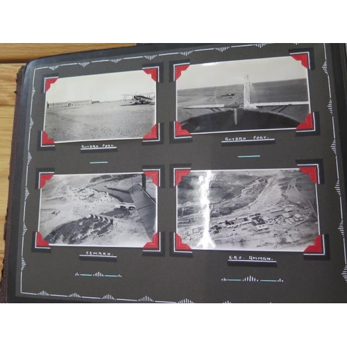 756 - Two R.A.F photo albums with travels throughout Egypt Amman and Petra with photographs of RAF planes ... 