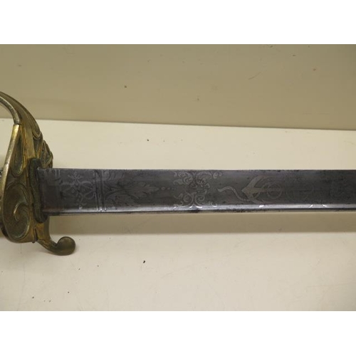 761 - A 1827 Pattern Pipeback Naval Officer's Sword..................A British George IV/William IV-Period... 