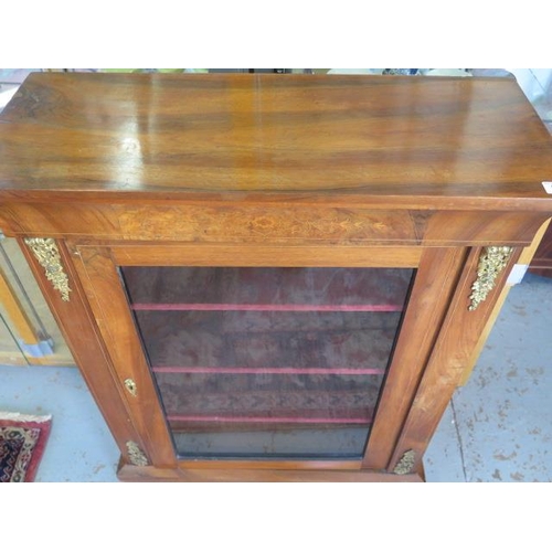 85 - A Victorian walnut ormulu mounted pier cabinet, 100cm tall x 77cm x 30cm