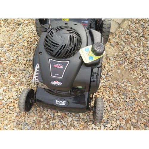 10 - A MacAllister self propelled petrol lawn mower with a 450E series 125cc Briggs and Stratton engine, ... 