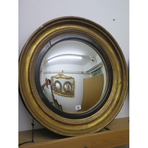 54 - A 19th century gilt convex bachelors mirror, 65cm diameter