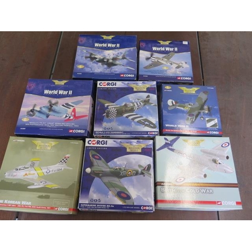 776 - 8 diecast Corgi 1:72 scale Aviation Archive aircraft, all boxed, please see images for listing