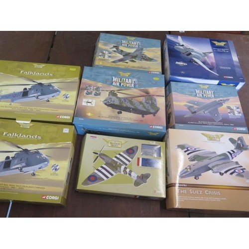 777 - A collection of 8 diecast Corgi Aviation Archive aircraft 1:72 scale, all boxed, please see images f... 