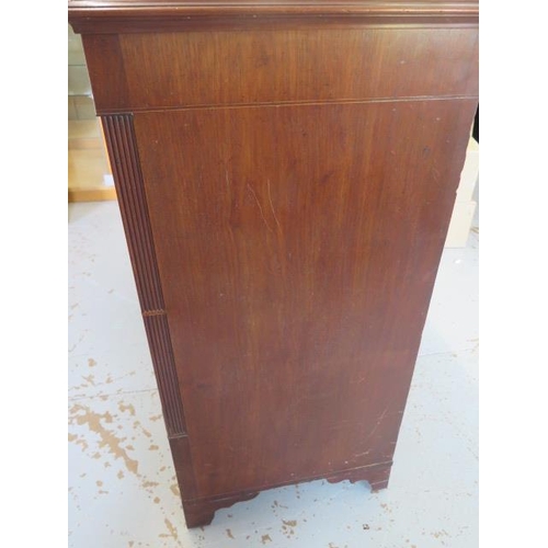 82 - A 19th century mahogany 5 drawer chest on bracket feet, 113cm tall x 119cm x 53cm, good colour, miss... 