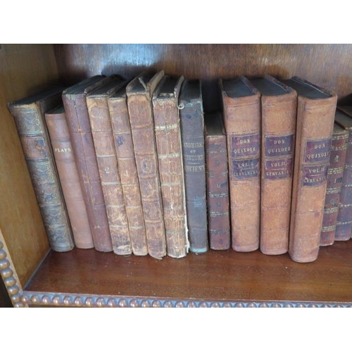 841 - A collection of 39 leather bound books including three volumes Don Quixote, and Tytlers Scottish Wor... 