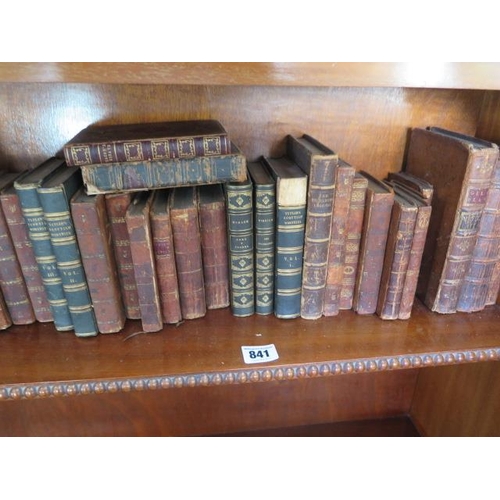 841 - A collection of 39 leather bound books including three volumes Don Quixote, and Tytlers Scottish Wor... 