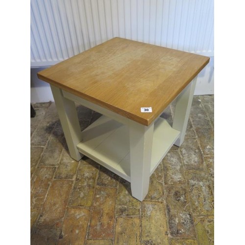 30 - An oak top painted side table