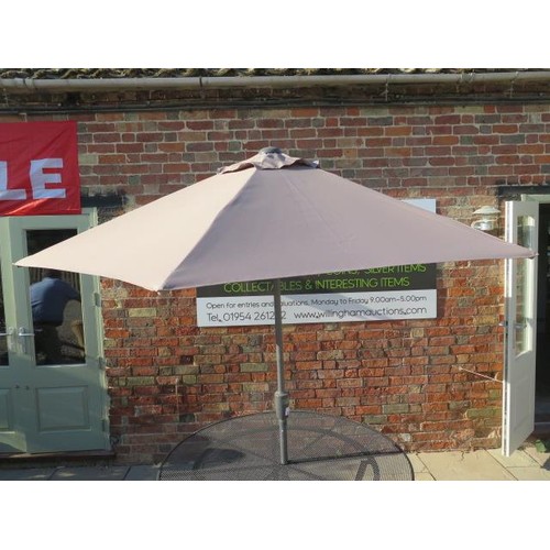 50 - A new boxed Four Seasons high quality taupe 250cm tilting parasol, free postage on this item (UK mai... 