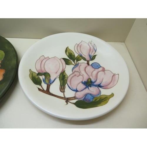 255 - Three Moorcroft plates, 31cm and 26cm diameter, some crazing, all good