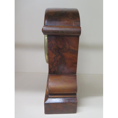 158 - A rosewood case mantle clock striking movement, running, 39cm tall