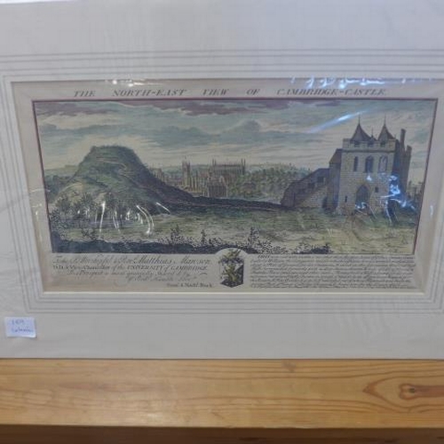 187 - A collection of 13 unframed but mounted antique Cambridge prints including Sam and Nath Buch coloure... 