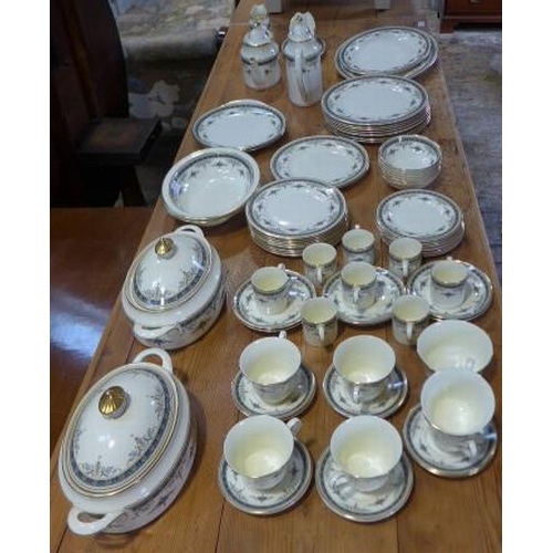 247 - An extensive Minton Grasmere fine bone china dinner service to include two lidded tureens, coffee an... 