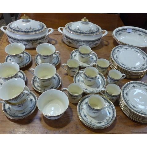 247 - An extensive Minton Grasmere fine bone china dinner service to include two lidded tureens, coffee an... 